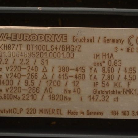 پلاک گیربکس کرانویل پینیون هالو ۶۵ SEW مدل K‌H87